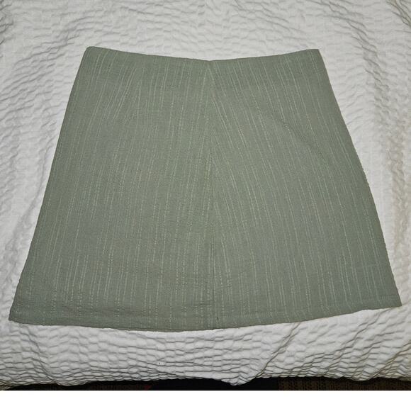 Cotton On Mini Skirt Womens S Sage Green Textured 100% Cotton A-Line Minimalist - Picture 1 of 8